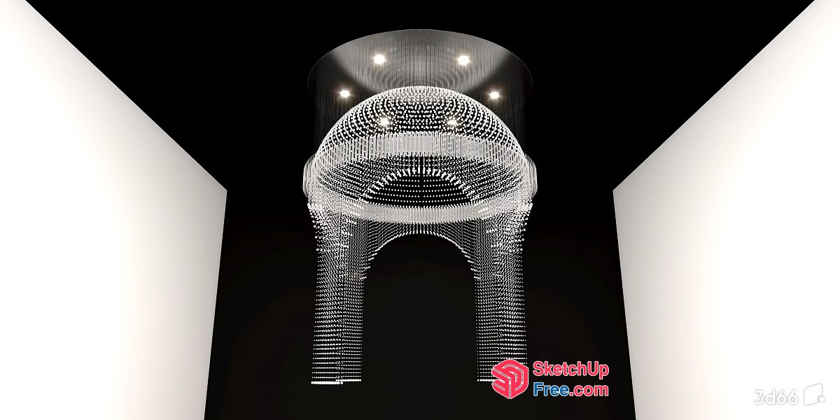 Elegant Chandelier With Intricate Crystal Design 3D SketchUp File