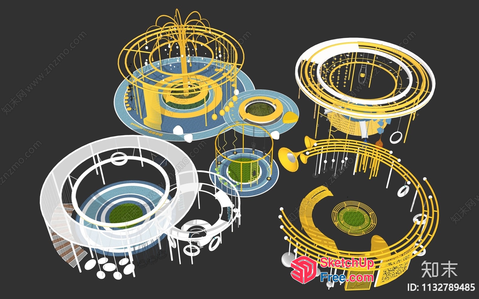 Futuristic Music-Themed Architecture Design 3D SketchUp File