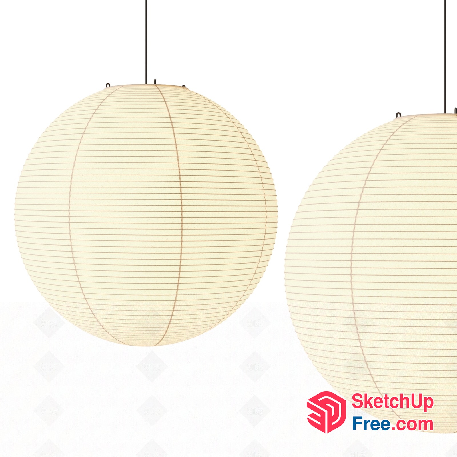 Simple Japanese-Inspired Paper Lanterns 3D SketchUp File
