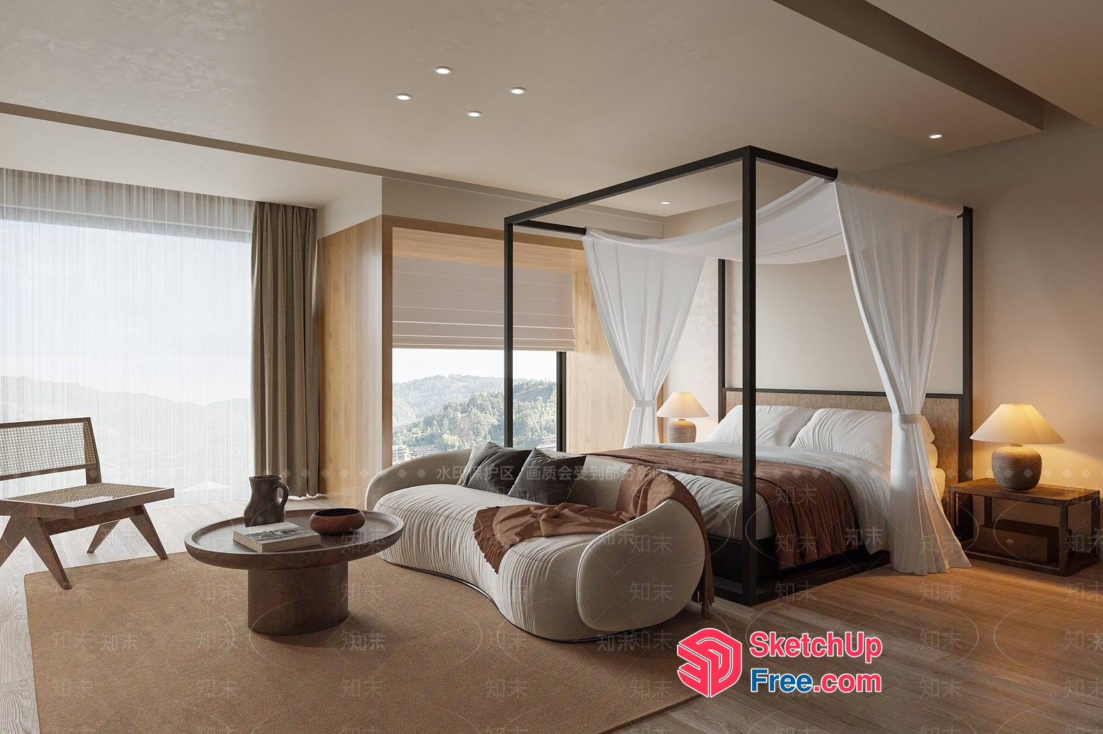 Modern Bedroom With A Stunning View 3D SketchUp File