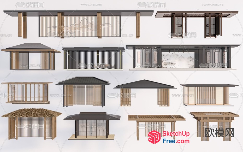 Japanese Style Pavilion 3D SketchUp File