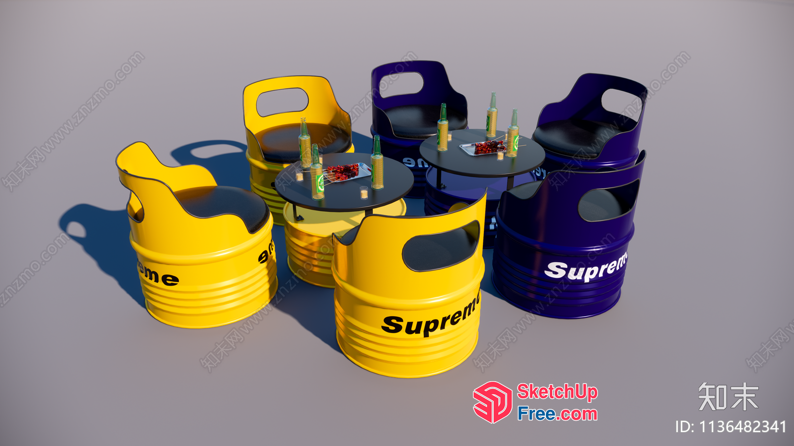 Supreme Style Outdoor Furniture Set 3D SketchUp File