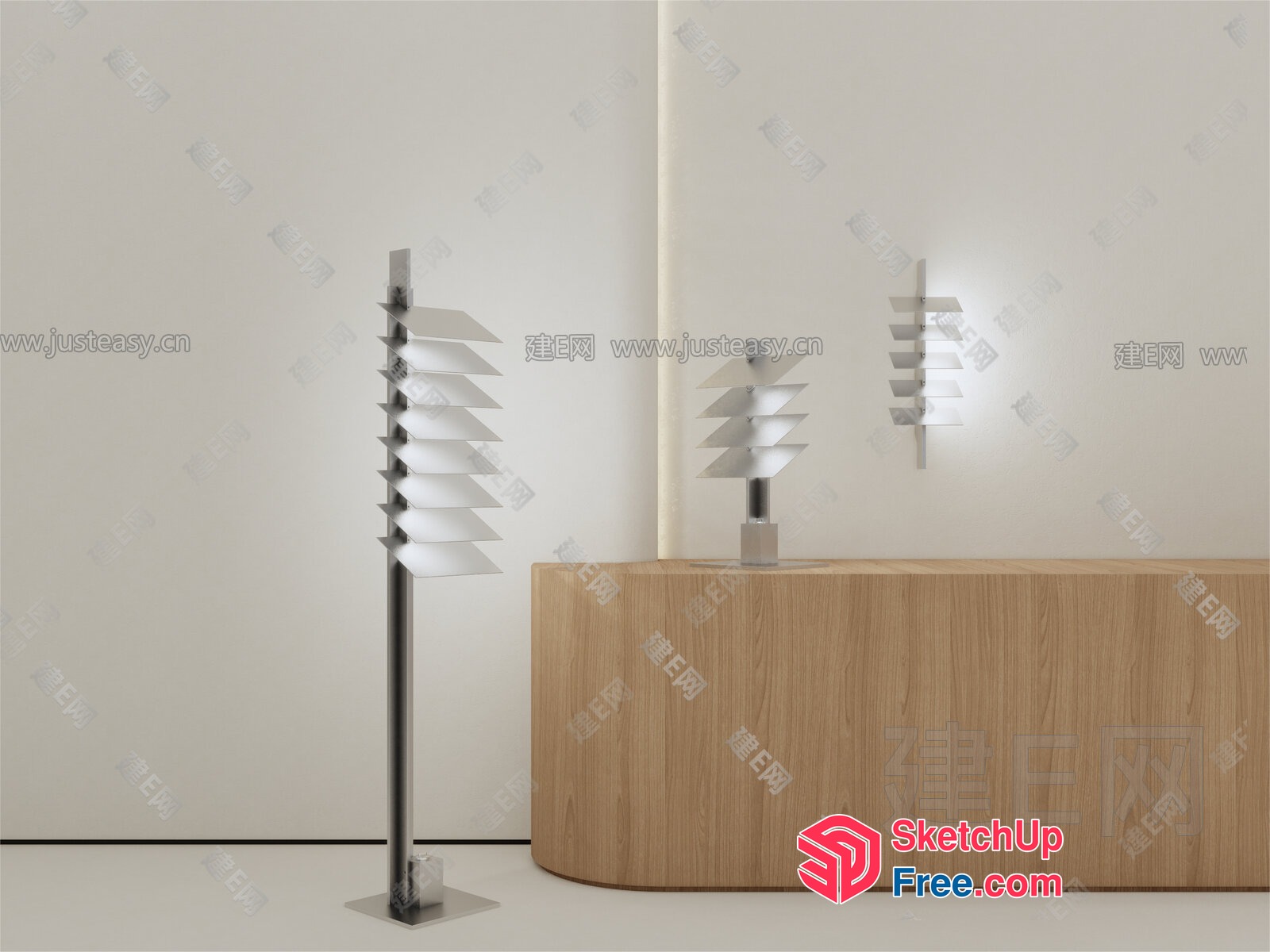 Minimalist Modern Sculptural Metal Decor 3D SketchUp File