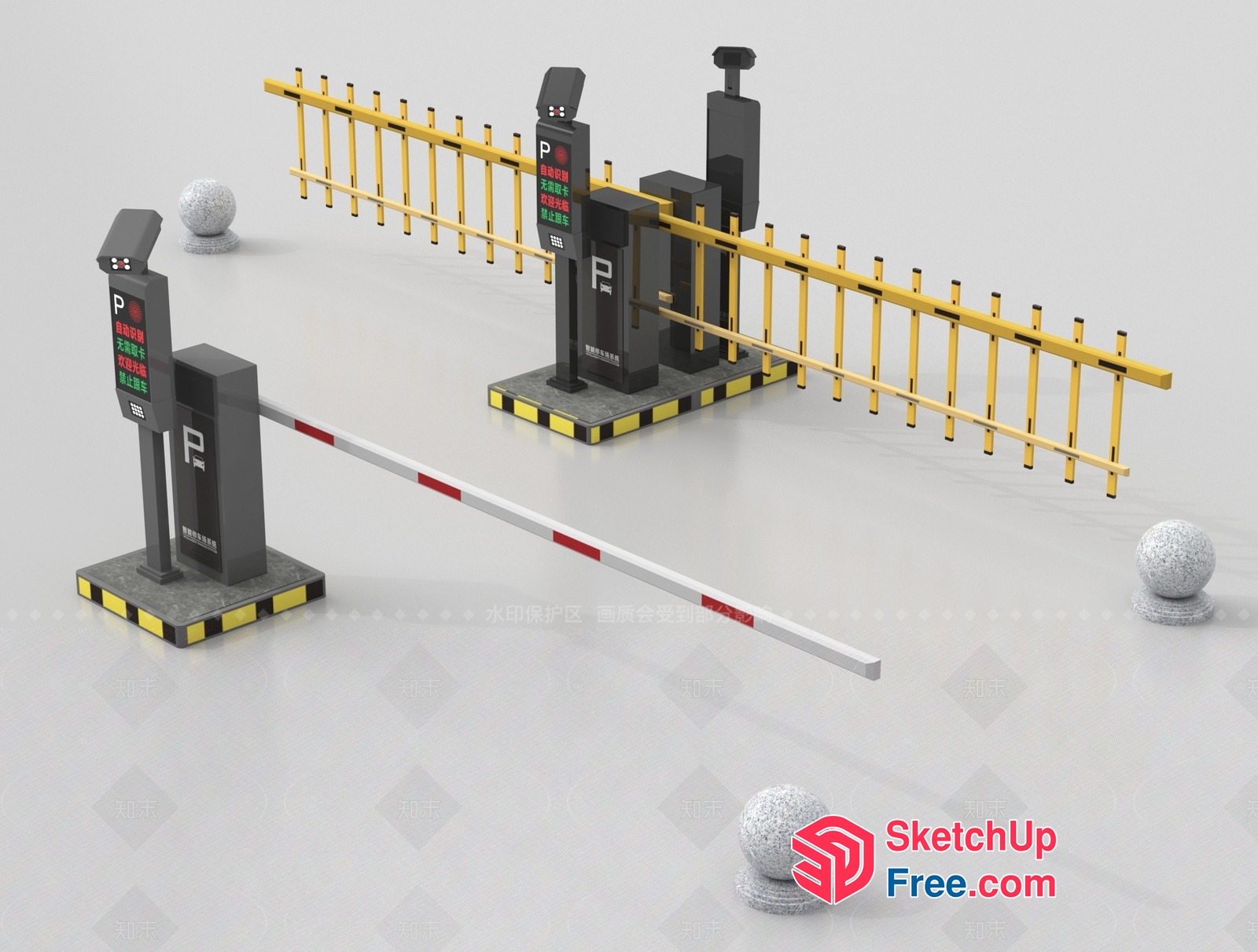 Automatic Parking System Gate 3D SketchUp File