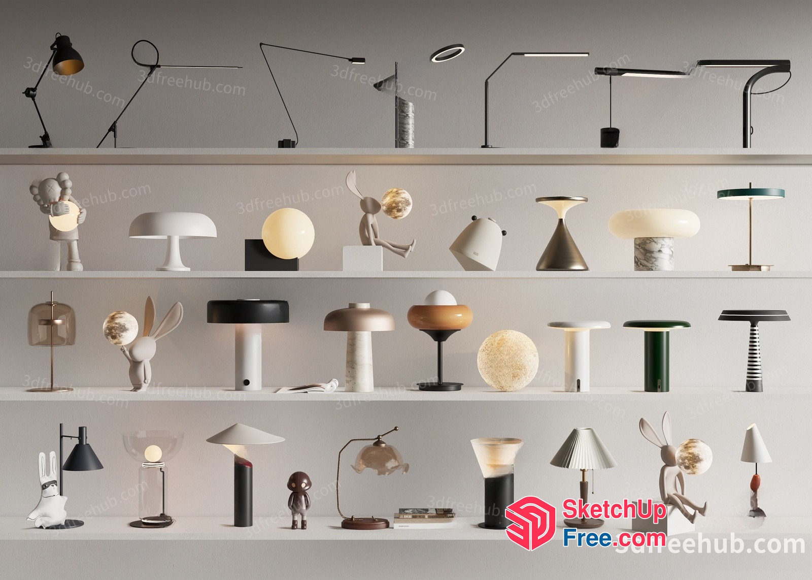 Modern Table Lamps In Various Styles And Designs 3D SketchUp File