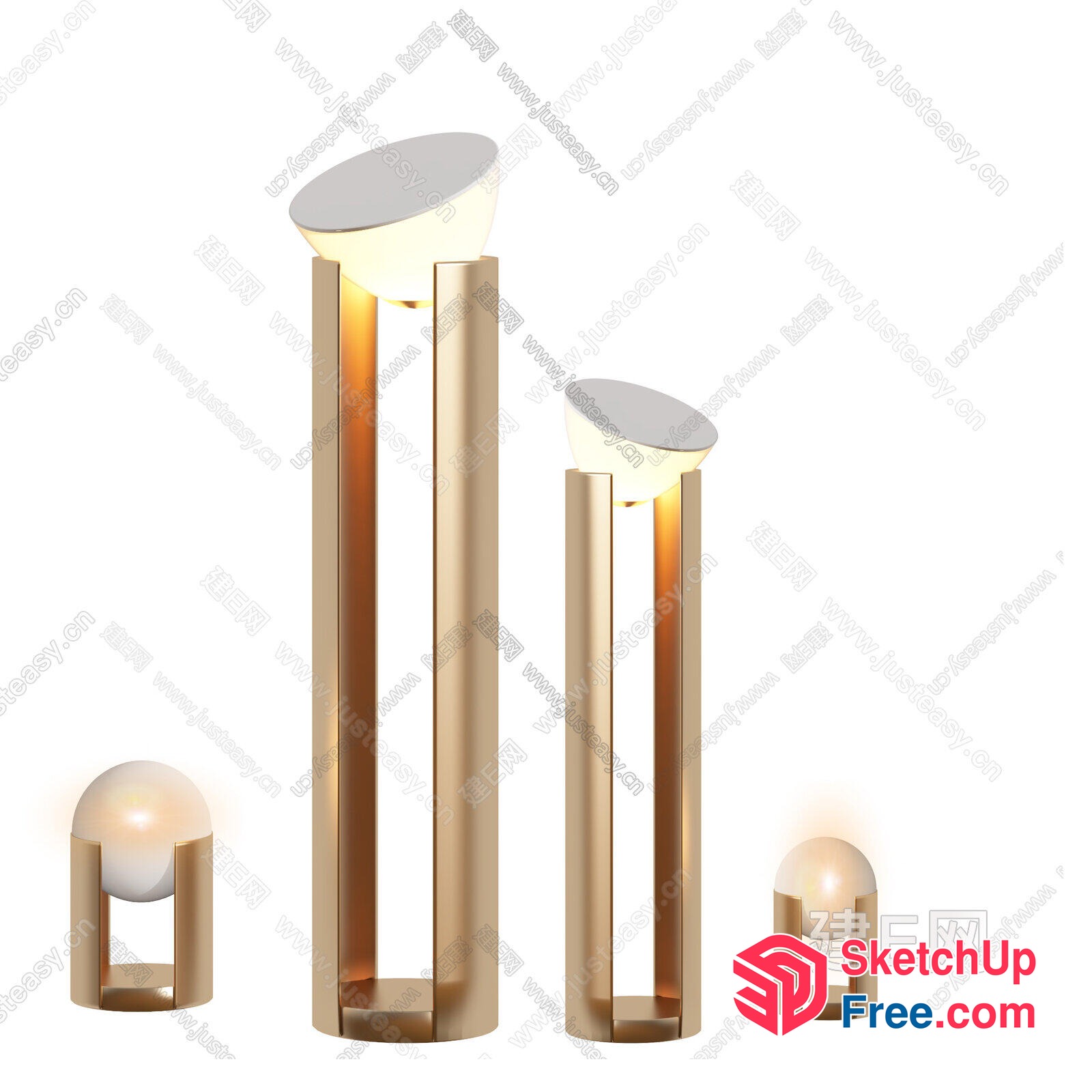Modern Pillar Lighting Fixture 3D SketchUp File