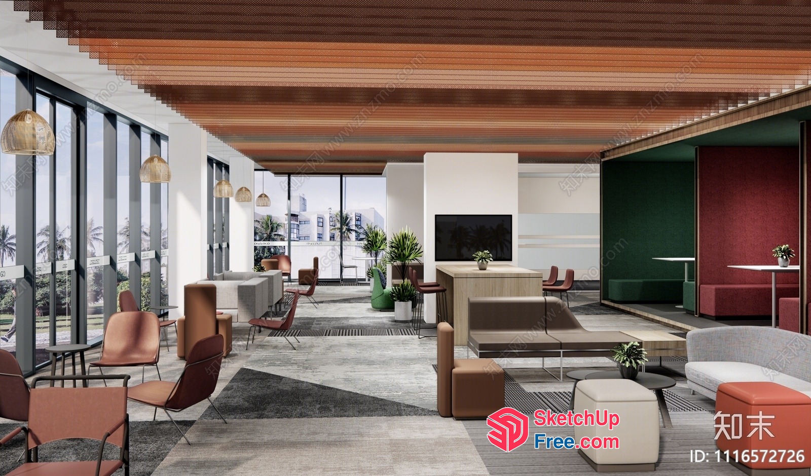 Modern Minimalist Office Space 3D SketchUp File