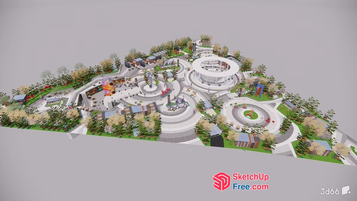 3D Architectural Model Of A Modern Community 3D SketchUp File