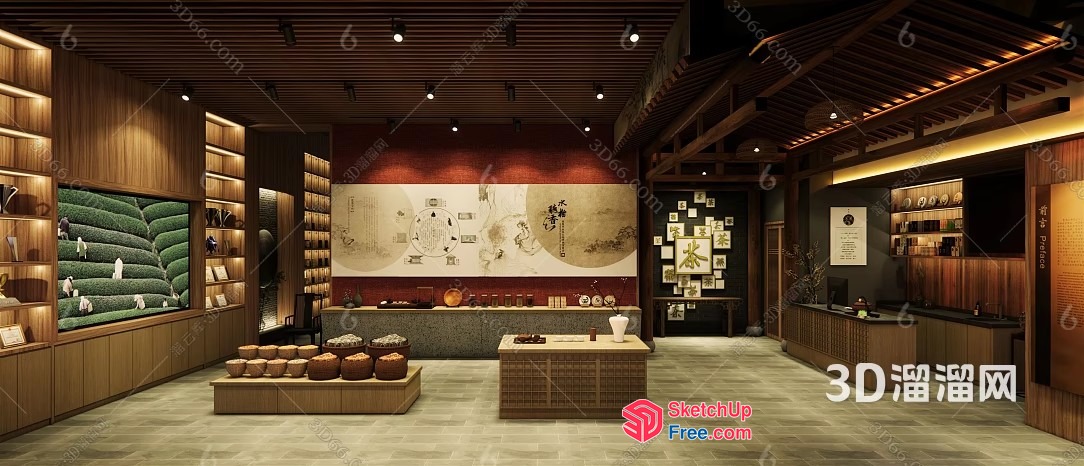 Modern Asian-Inspired Interior 3D SketchUp File
