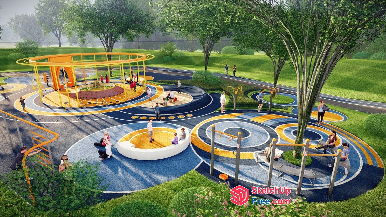 Vibrant Colorful Outdoor Playground 3D SketchUp File