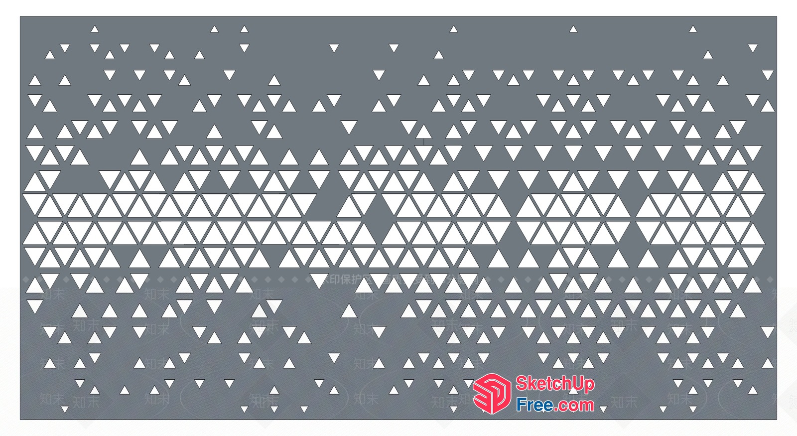 Modern Geometric Patterned Gray Wall 3D SketchUp File