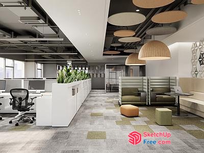 Modern Office Space With Sleek Furniture And Natural Lighting 3D SketchUp File