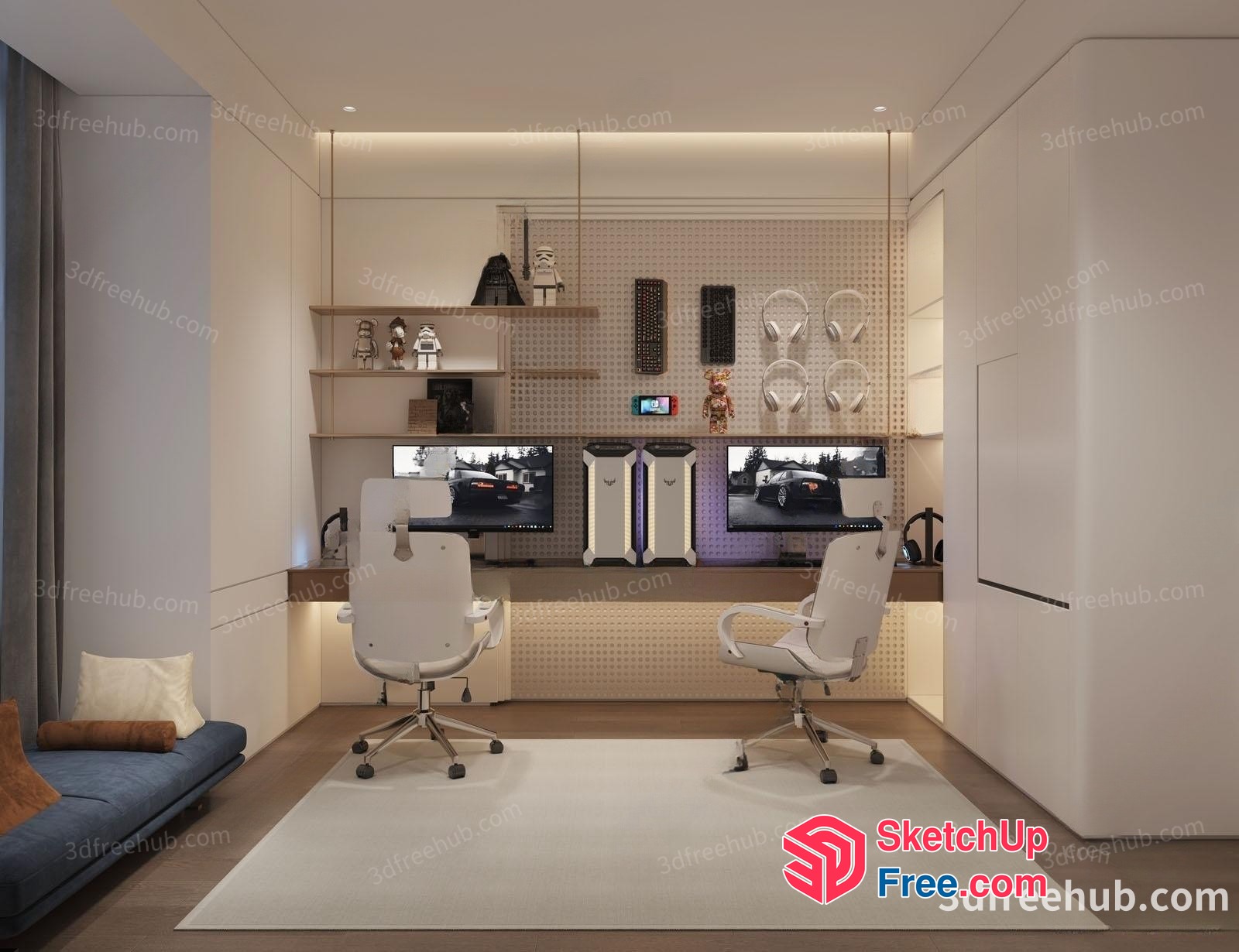 Modern Minimalist Office Interior Design 3D SketchUp File