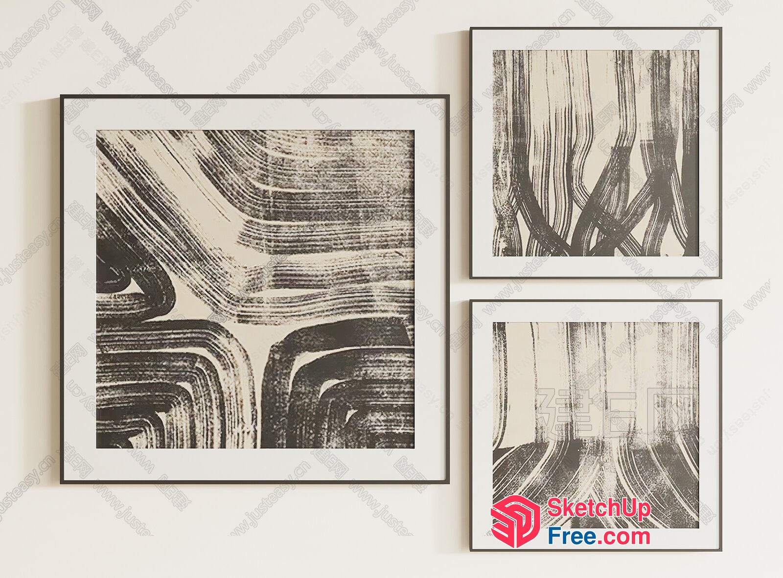 Artistic Monochromatic Wall Decor 3D SketchUp File