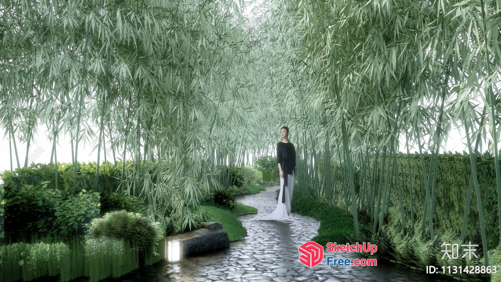 Serene Bamboo Forest Pathway 3D SketchUp File
