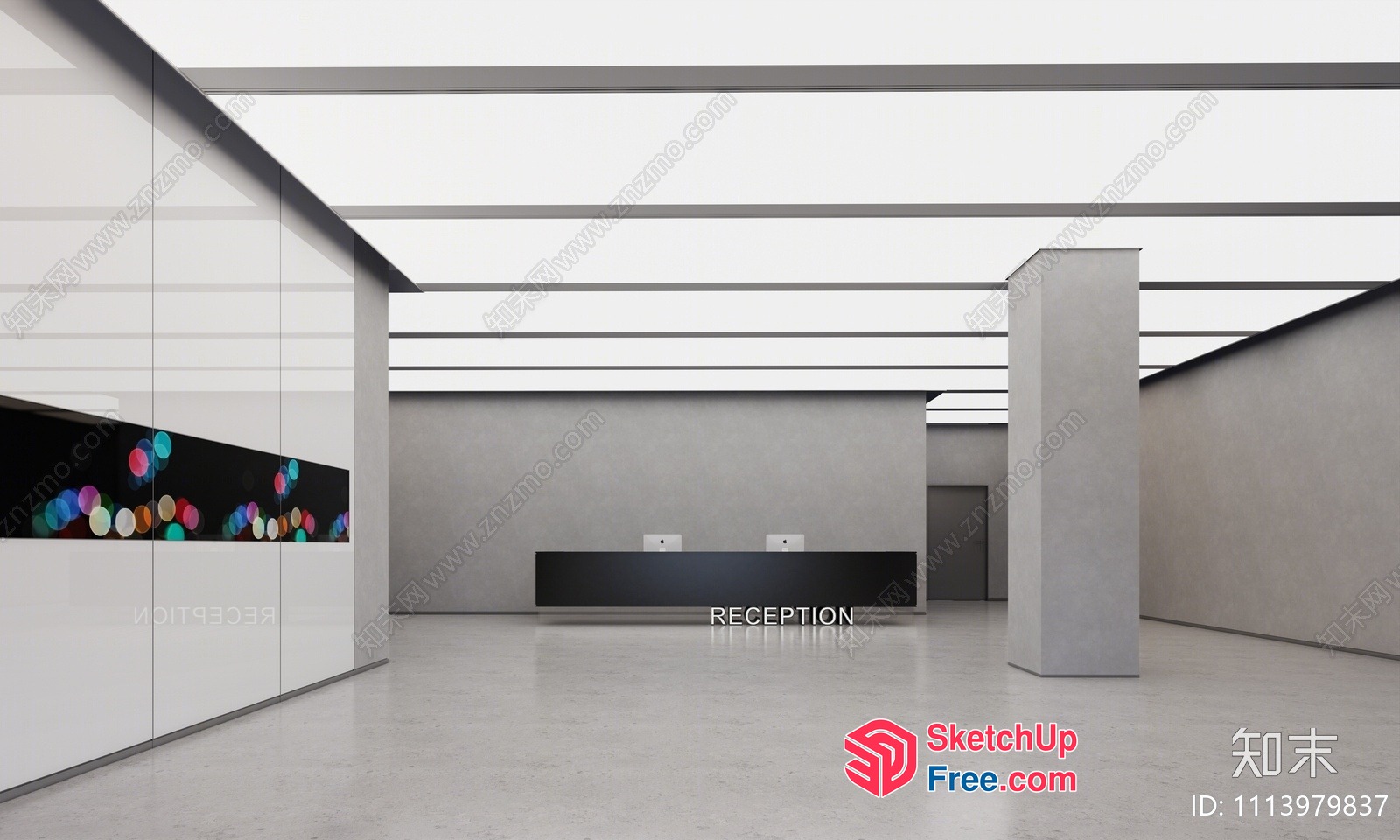 Modern Minimalist Reception Area 3D SketchUp File