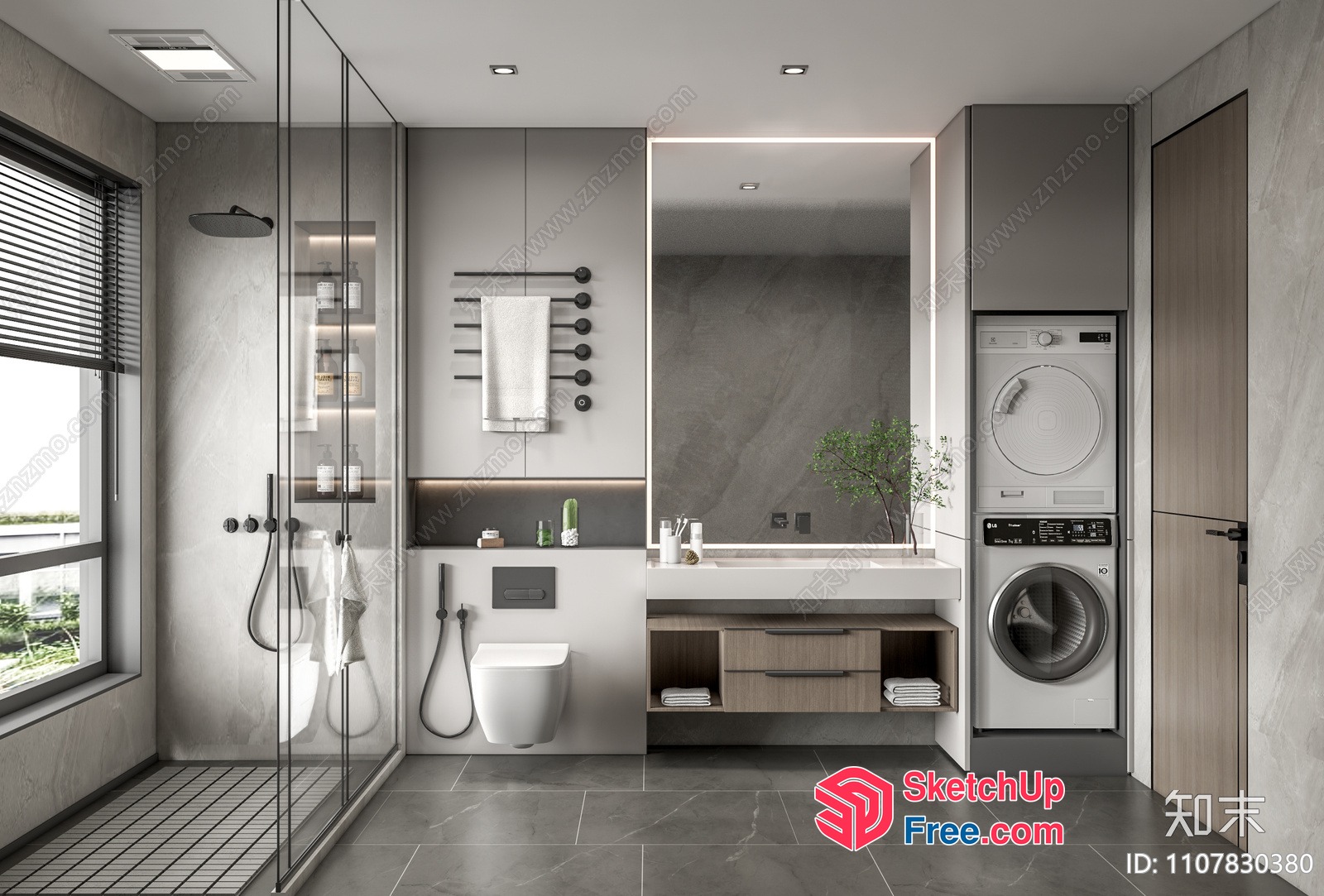 Modern Minimalist Bathroom Interior 3D SketchUp File