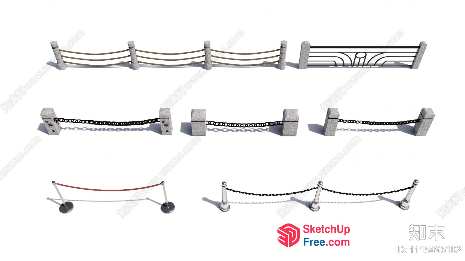 Railing And Stair Design Elements 3D SketchUp File