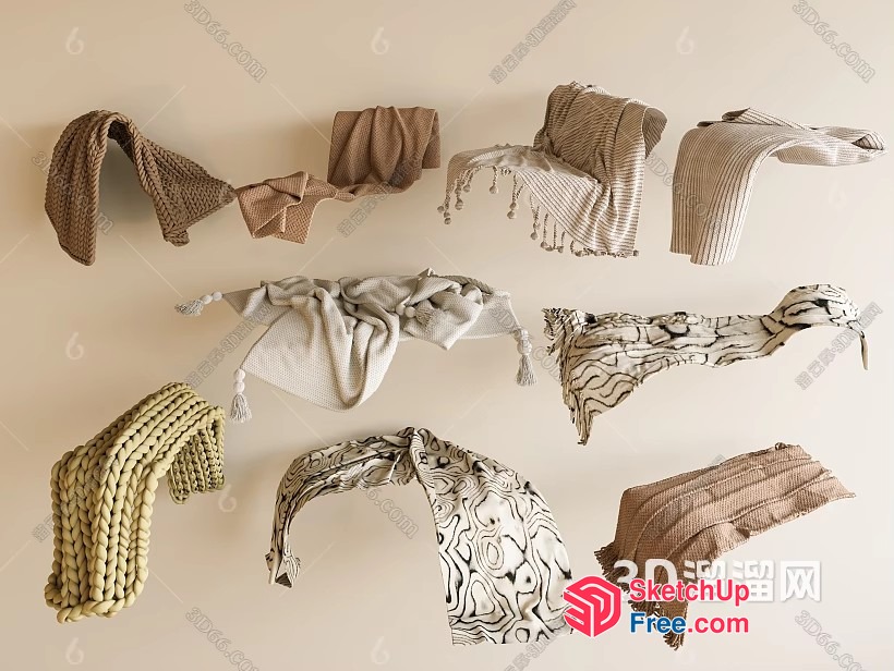 3D Models Of Scarves In Various Styles 3D SketchUp File