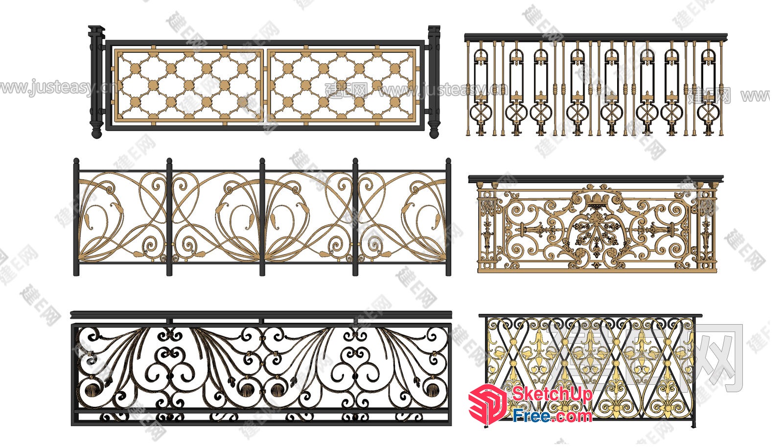 Ornate Railing Designs 3D SketchUp File