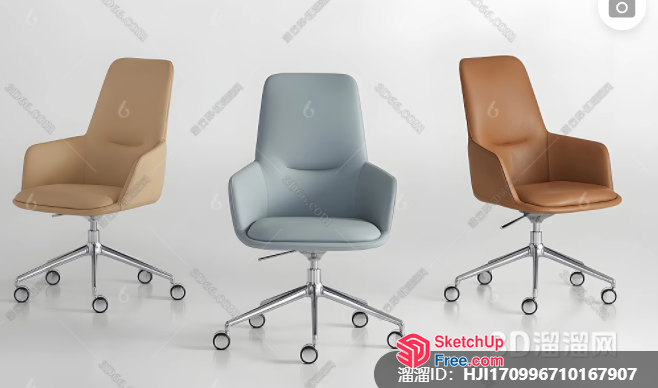 Office Chairs With Wheels 3D SketchUp File