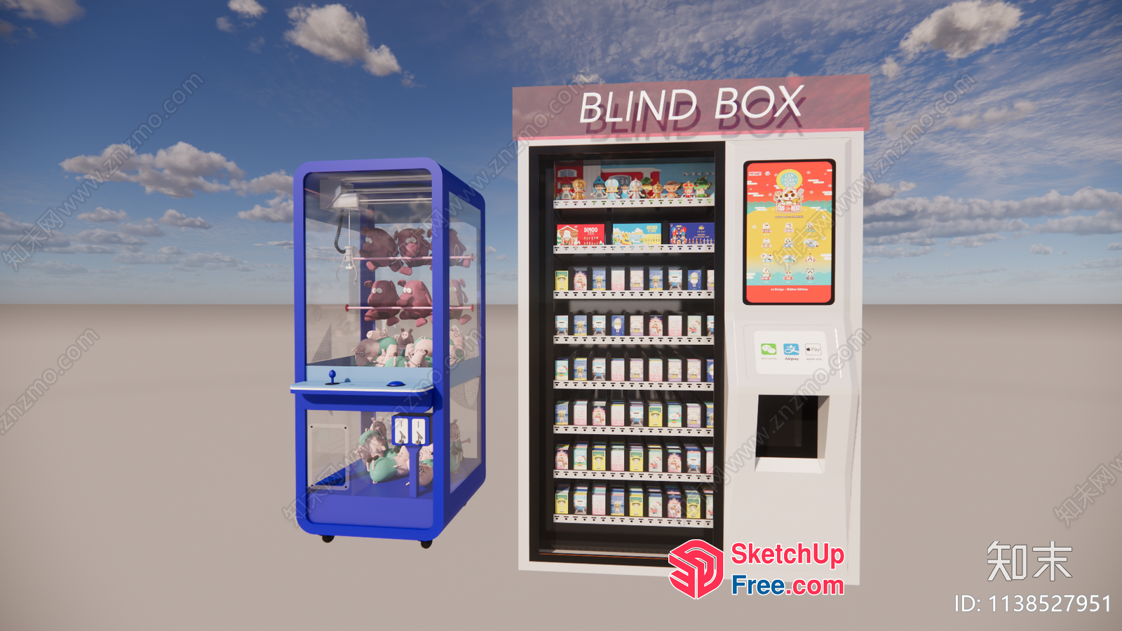Toy Vending Machine And Claw Machine 3D SketchUp File