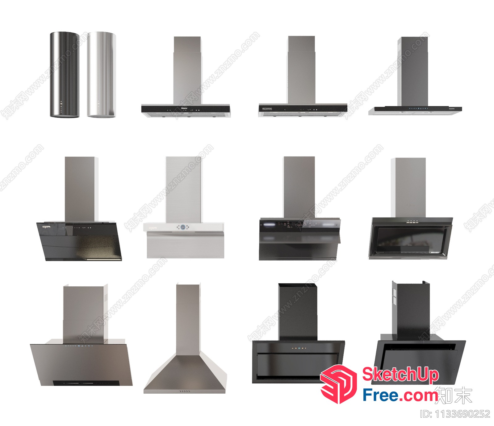 Kitchen Range Hood Collection 3D SketchUp File
