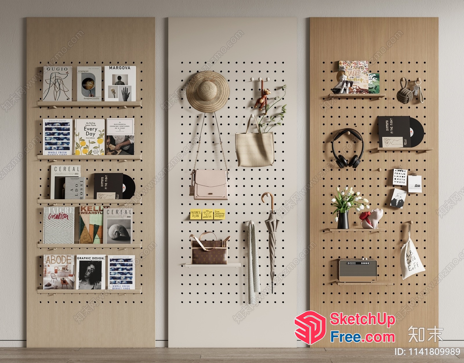 Modern Storage Solutions Pegboard Display 3D SketchUp File