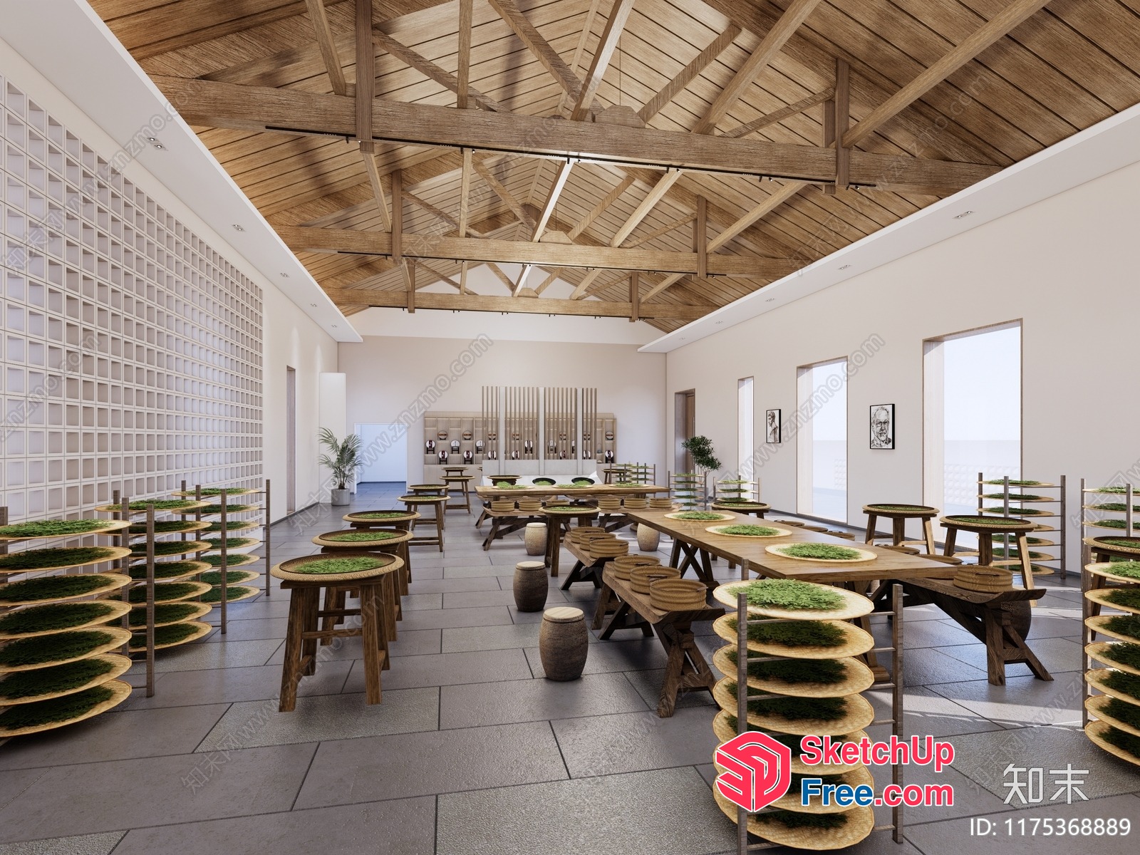 Modern Japanese-Inspired Interior Space 3D SketchUp File
