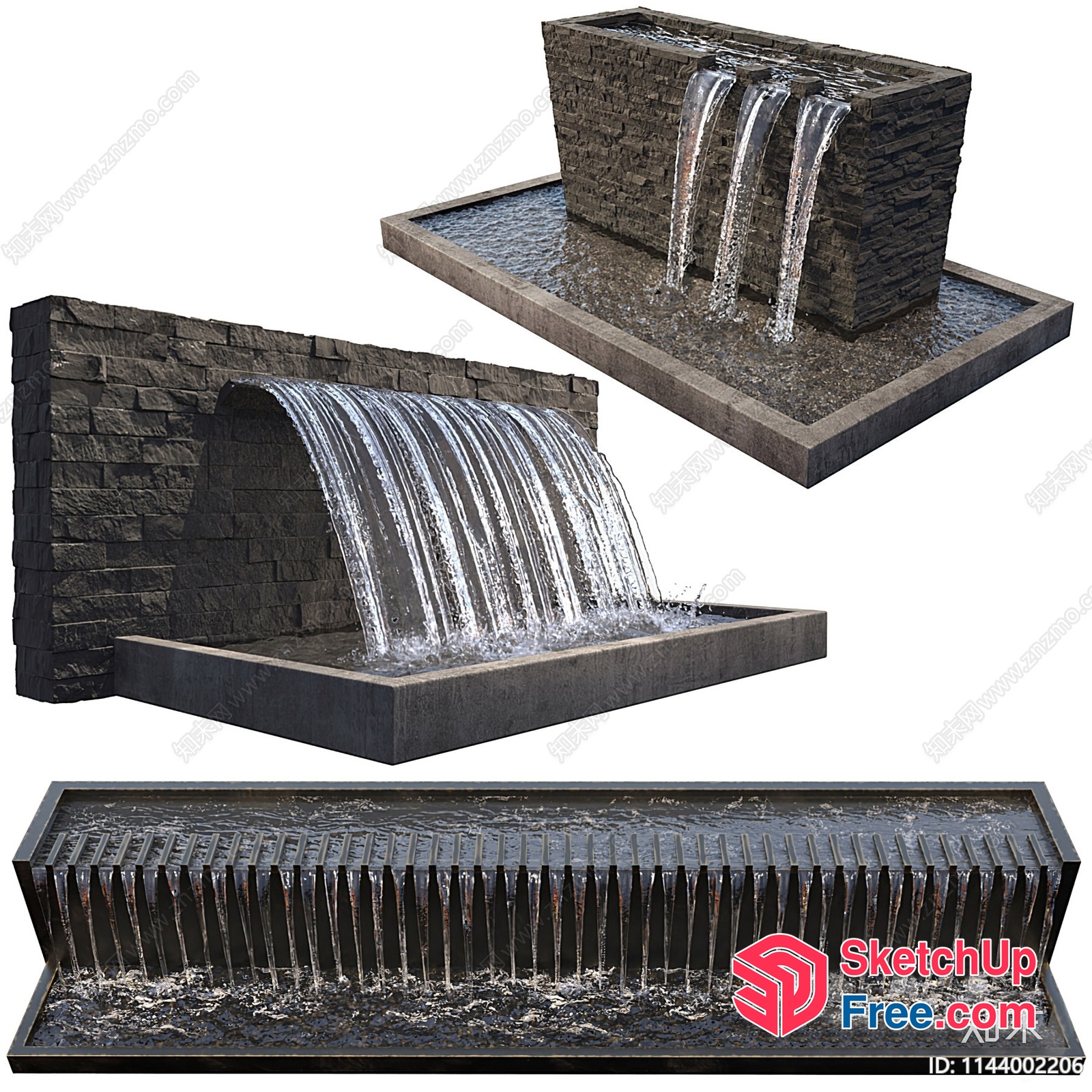 Waterfall Fountain 3D SketchUp File