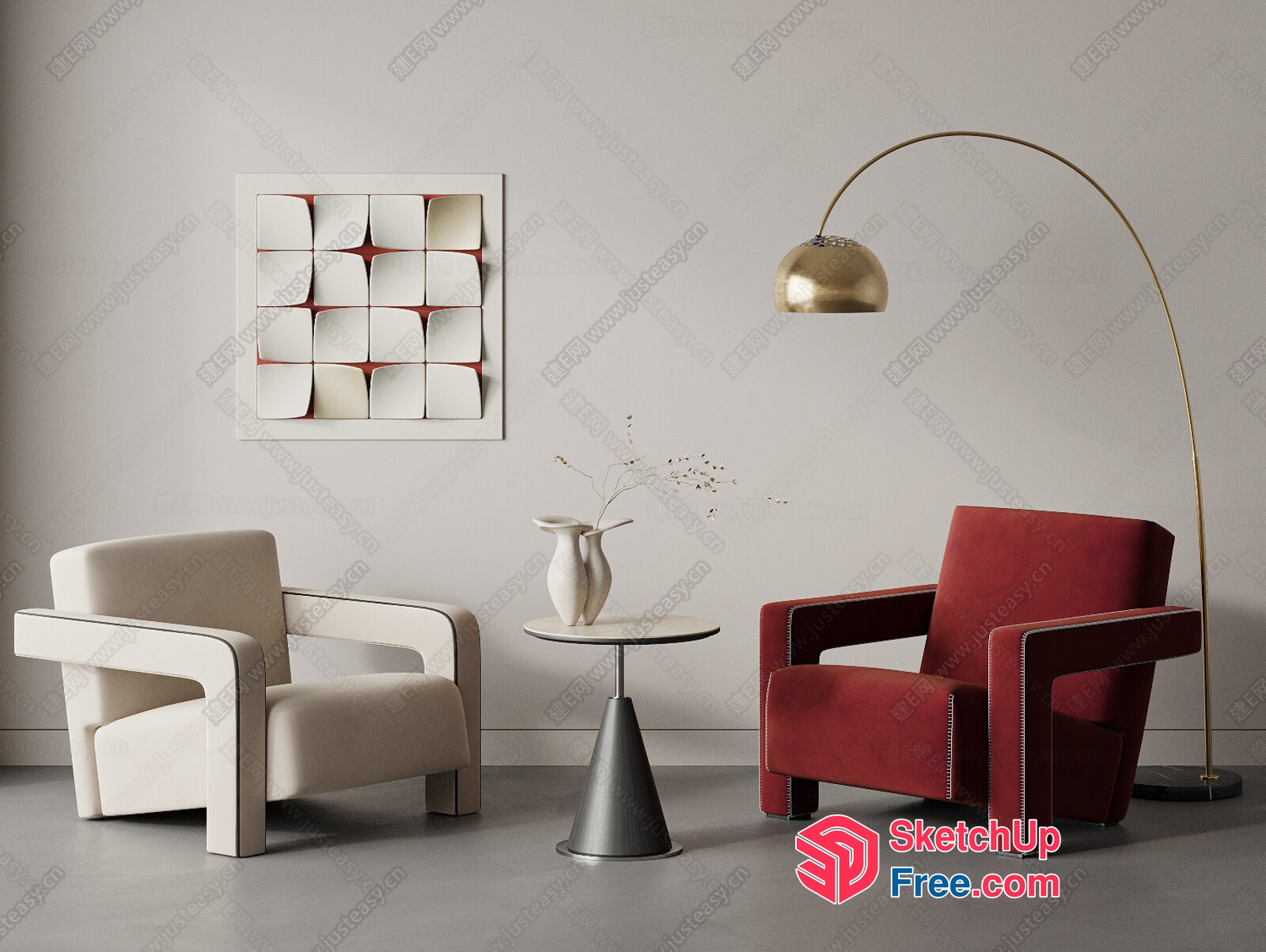Elegant And Modern Living Room Furniture 3D SketchUp File