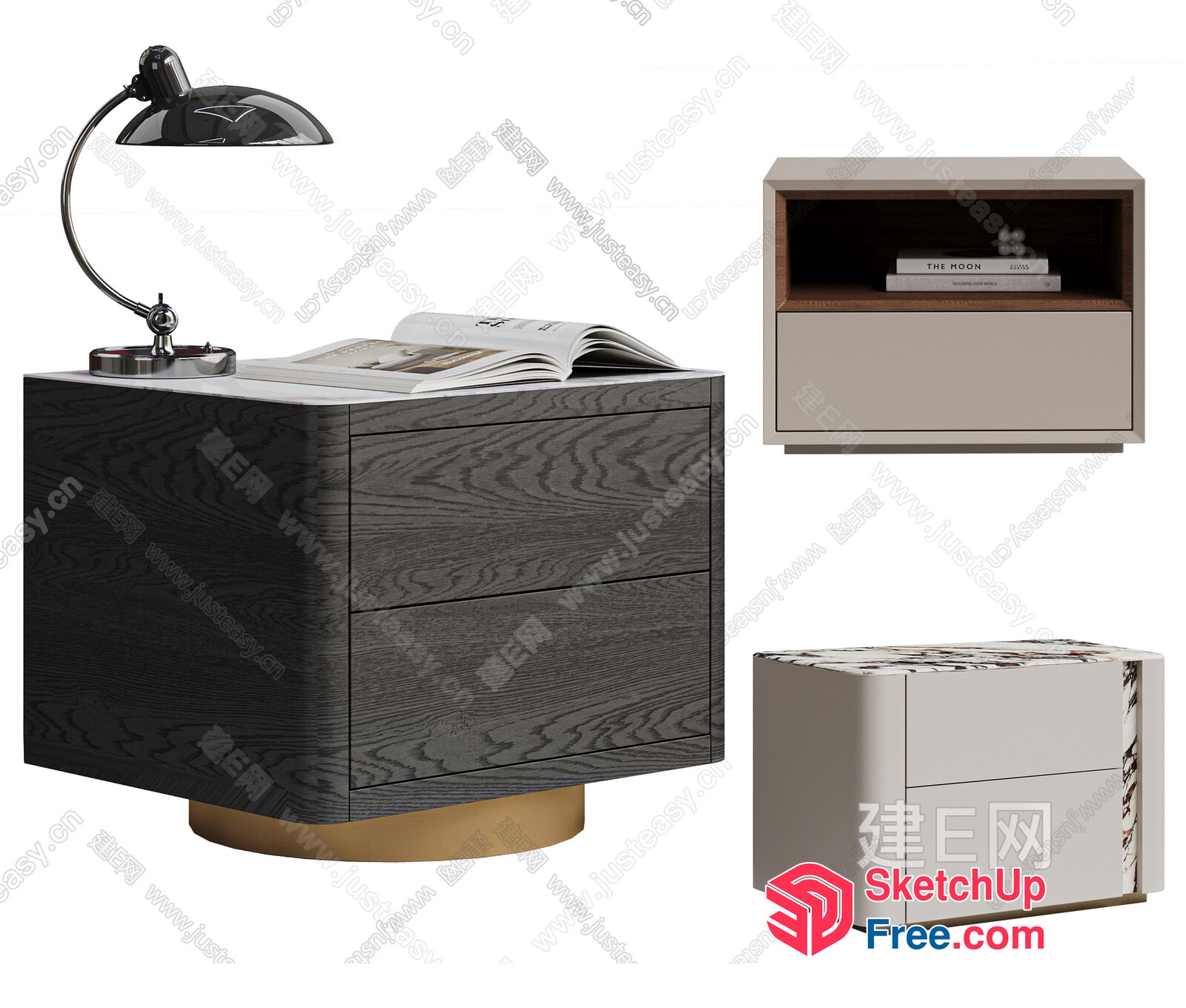Modern Furniture Set With Nightstand And Bedside Table 3D SketchUp File