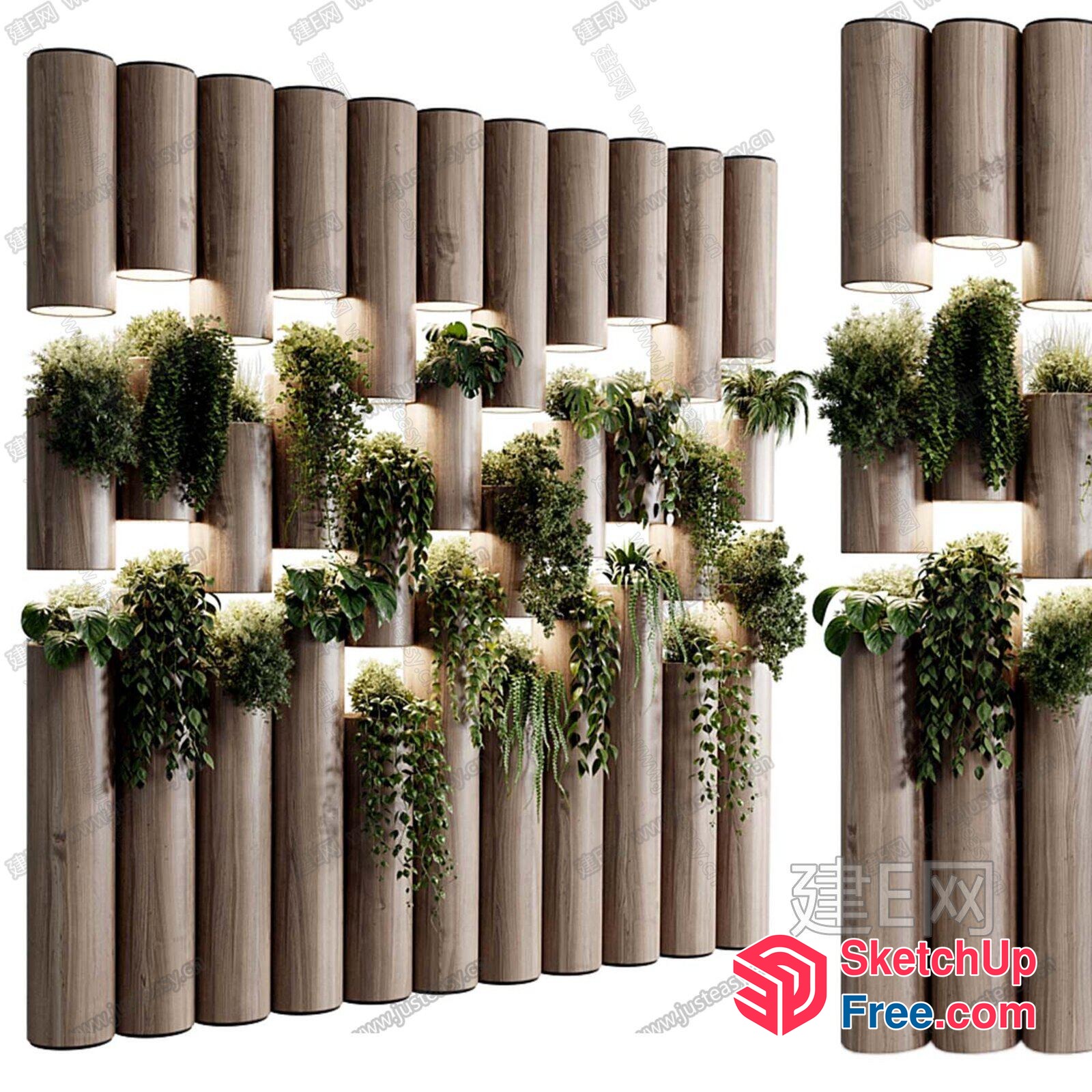 Modern Pillar Plant Display 3D SketchUp File