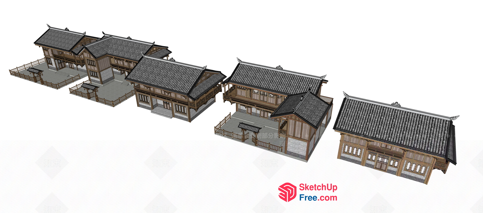 Traditional Chinese Villas 3D SketchUp File