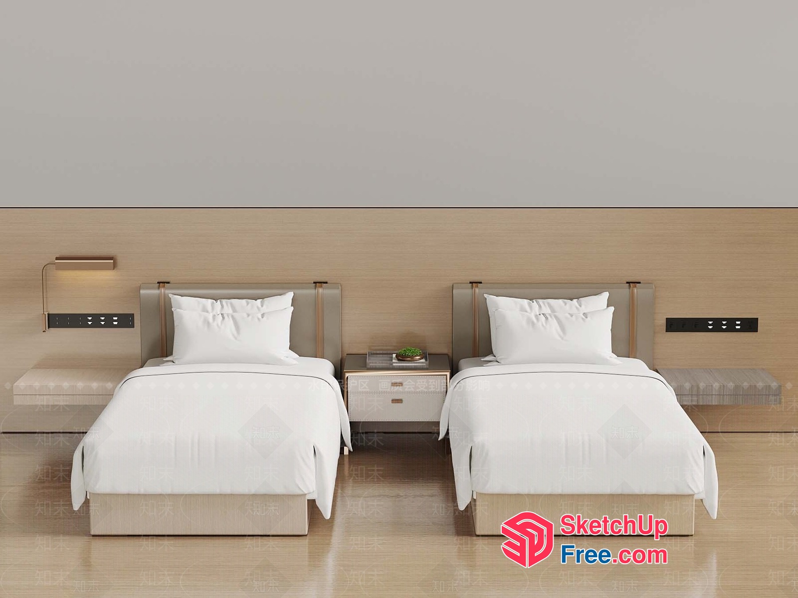 Modern Minimalist Hotel Room Interior Design 3D SketchUp File