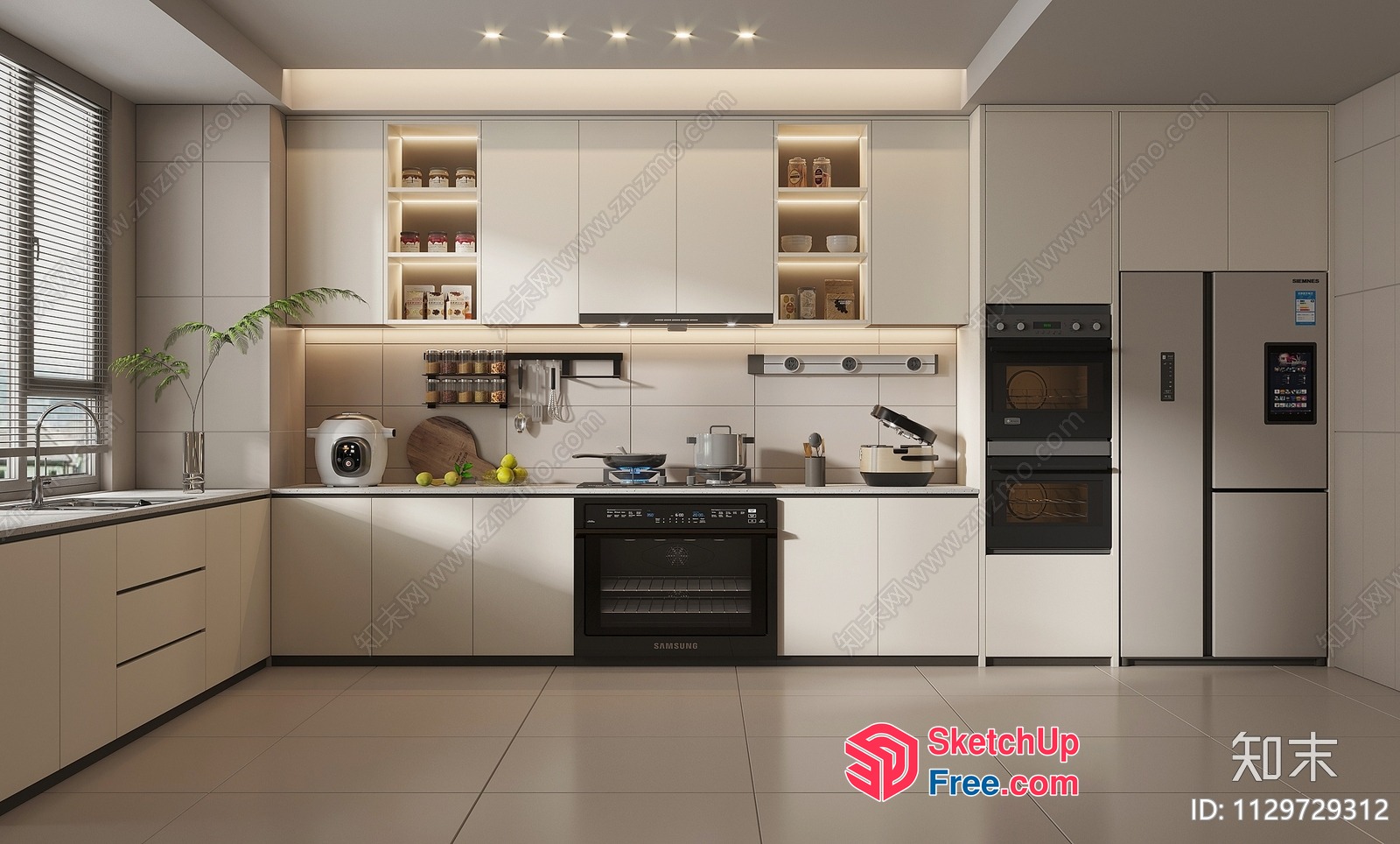 Modern Minimalist Kitchen With Sleek Appliances And Neutral Tones 3D SketchUp File