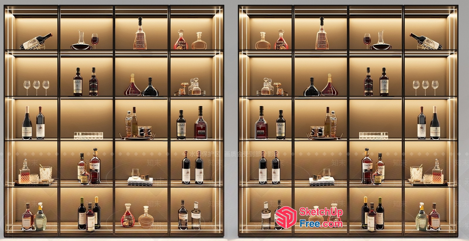 Luxurious Display Of Fine Wine And Spirits 3D SketchUp File