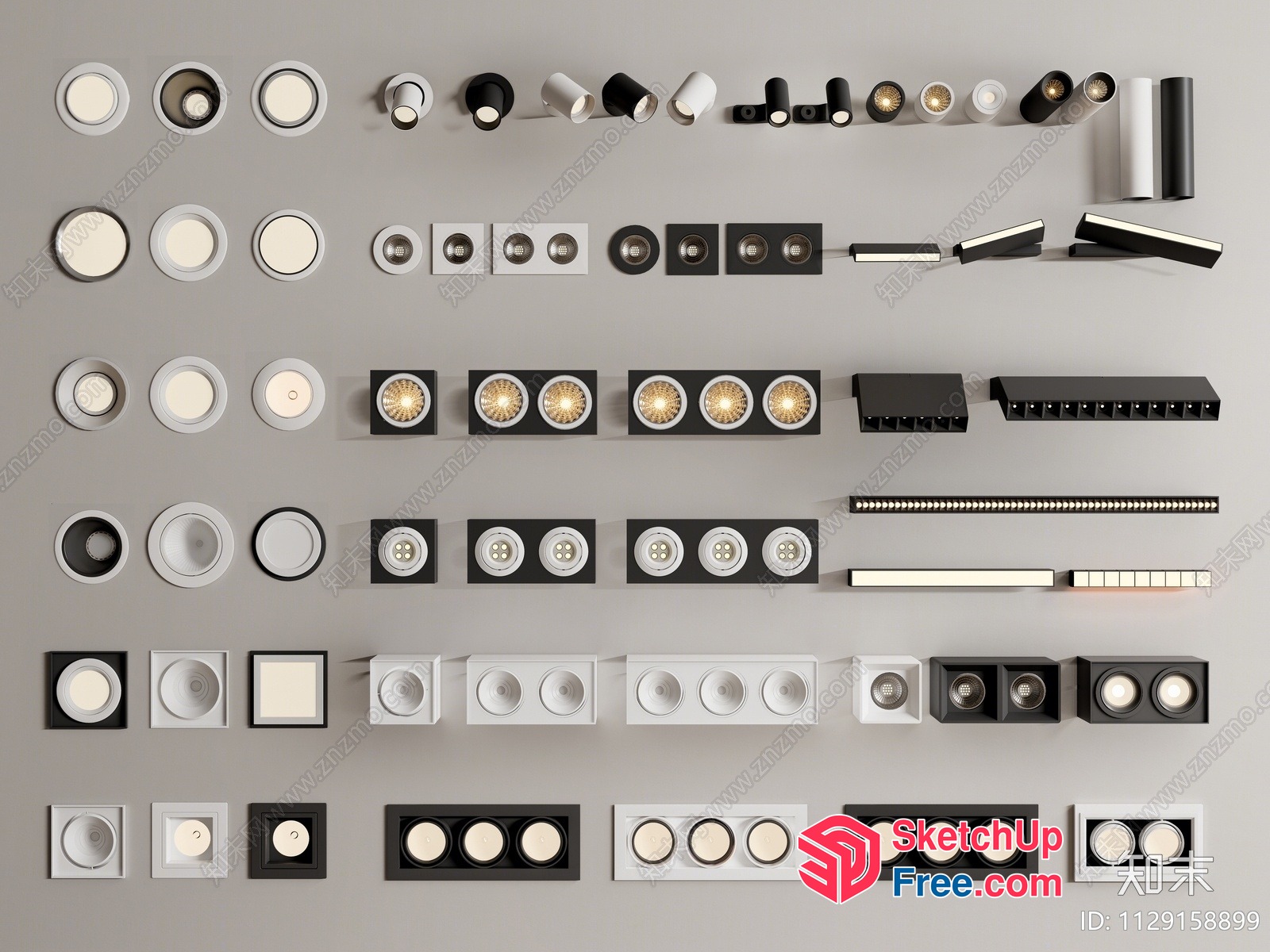 Modern Lighting Fixtures Collection 3D SketchUp File