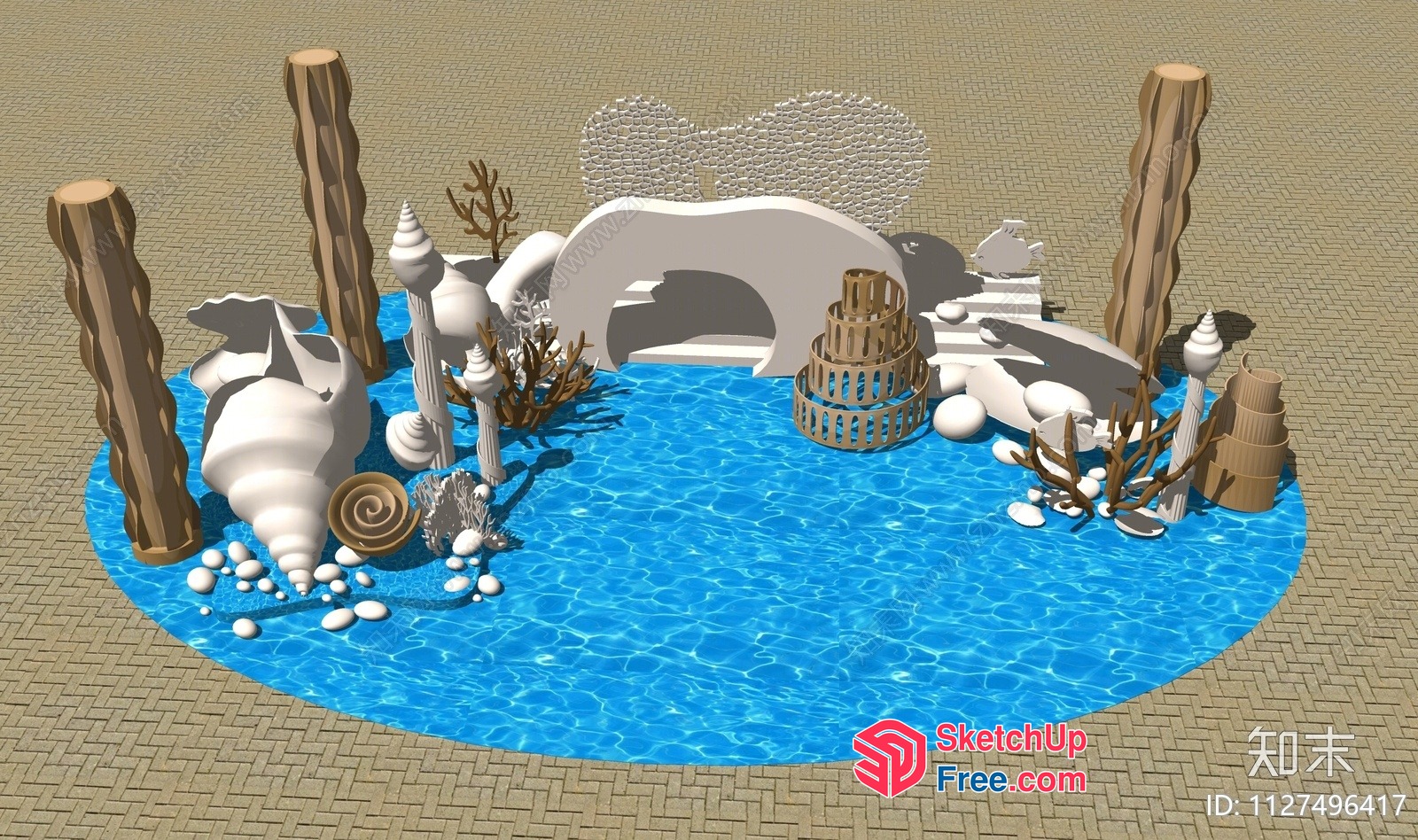 Ocean-Inspired Decorative Elements 3D SketchUp File