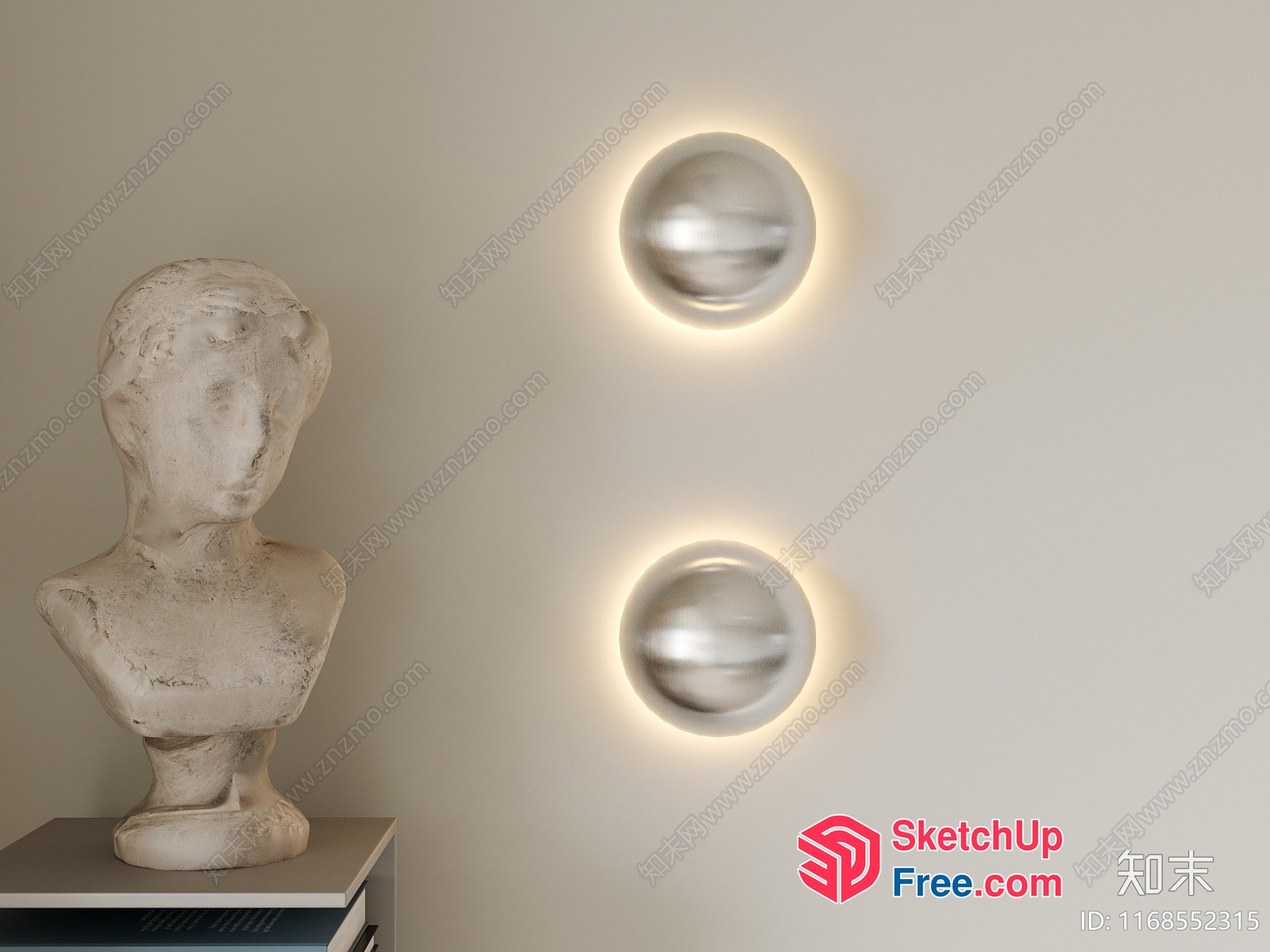 Modern Minimalist Pearl Lighting Sconces 3D SketchUp File