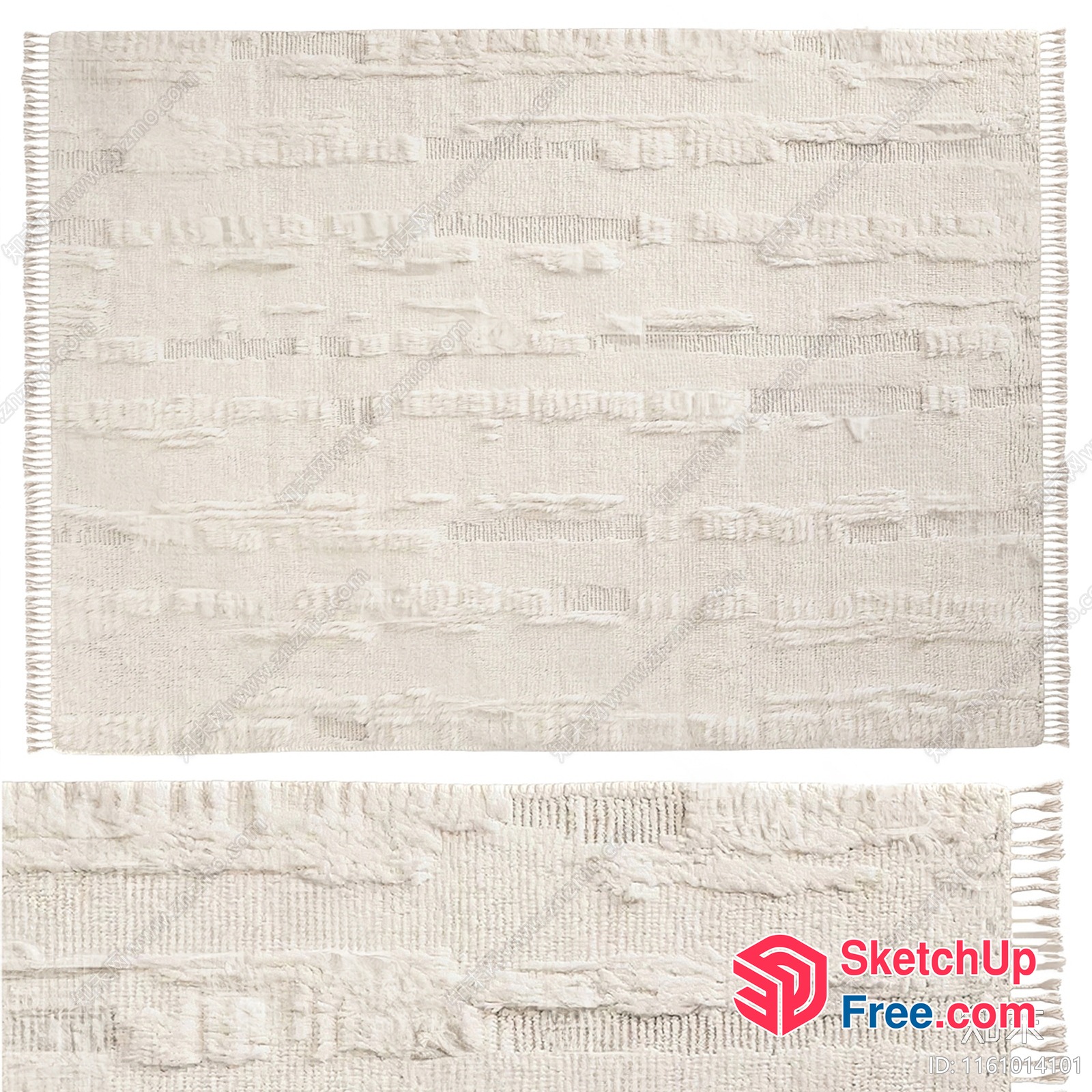 Textured Creamy Style Rug 3D SketchUp File