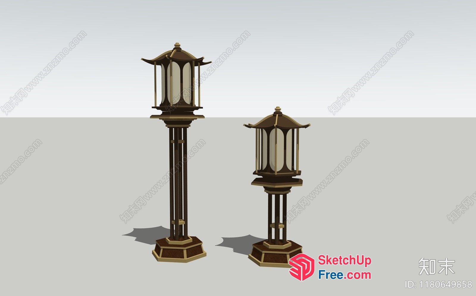 Traditional Asian-Style Pillars 3D SketchUp File