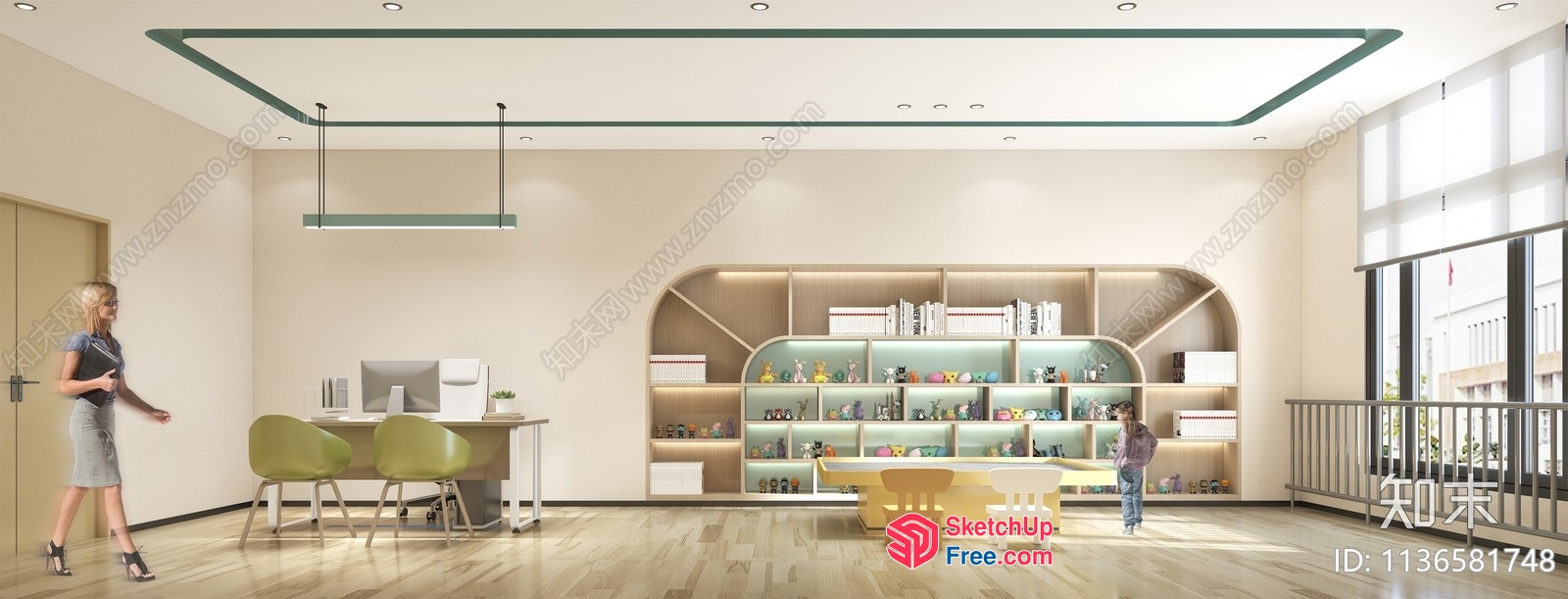Modern Office Space With A Play Area 3D SketchUp File