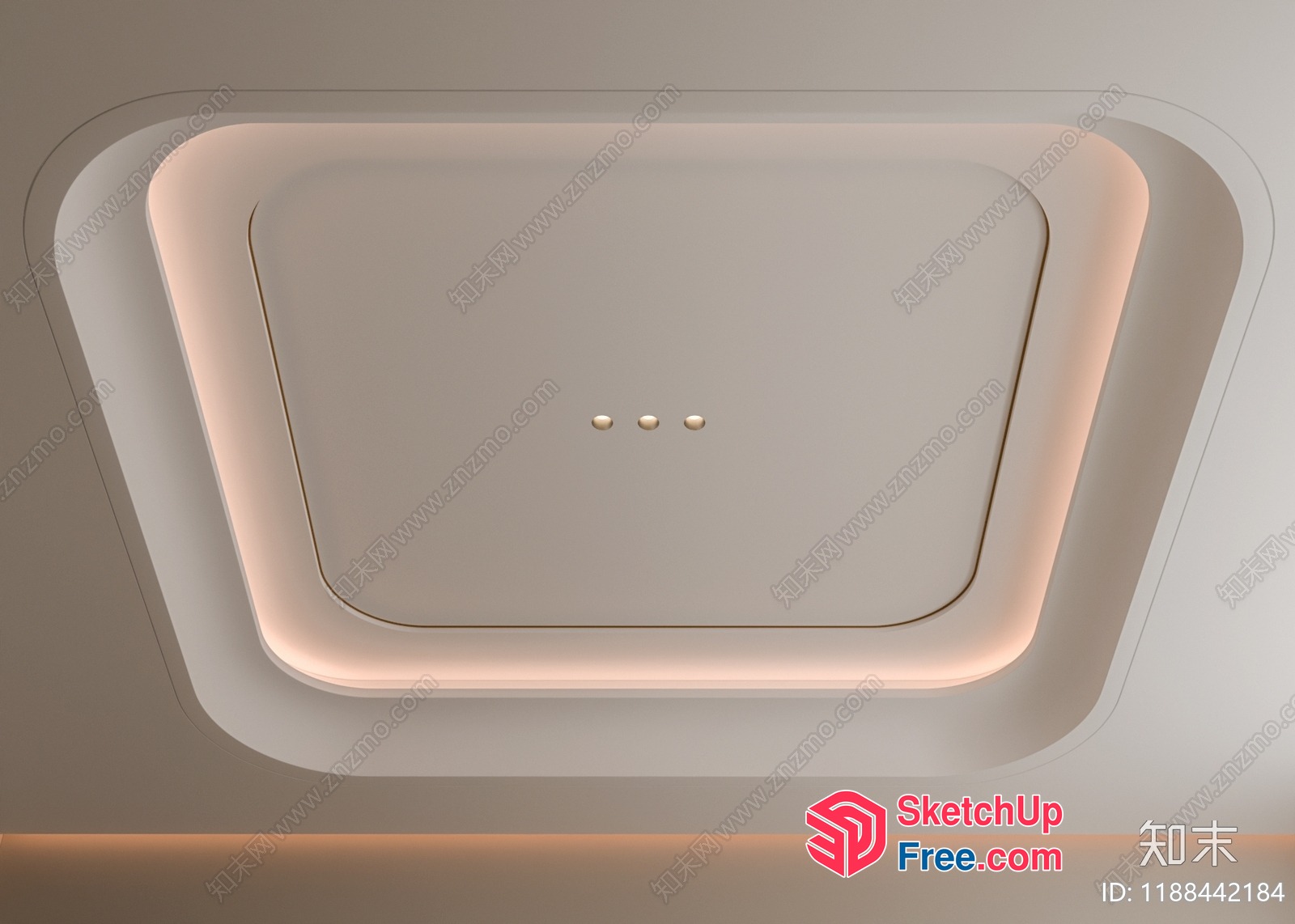 Modern Ceiling Design With Ambient Lighting 3D SketchUp File