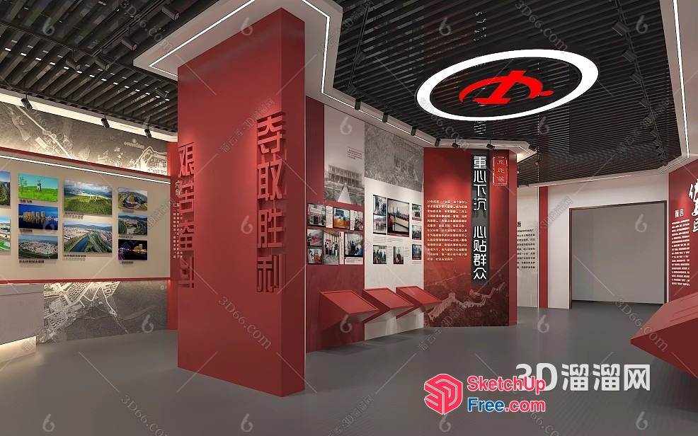Chinese Style Gallery Interior 3D SketchUp File