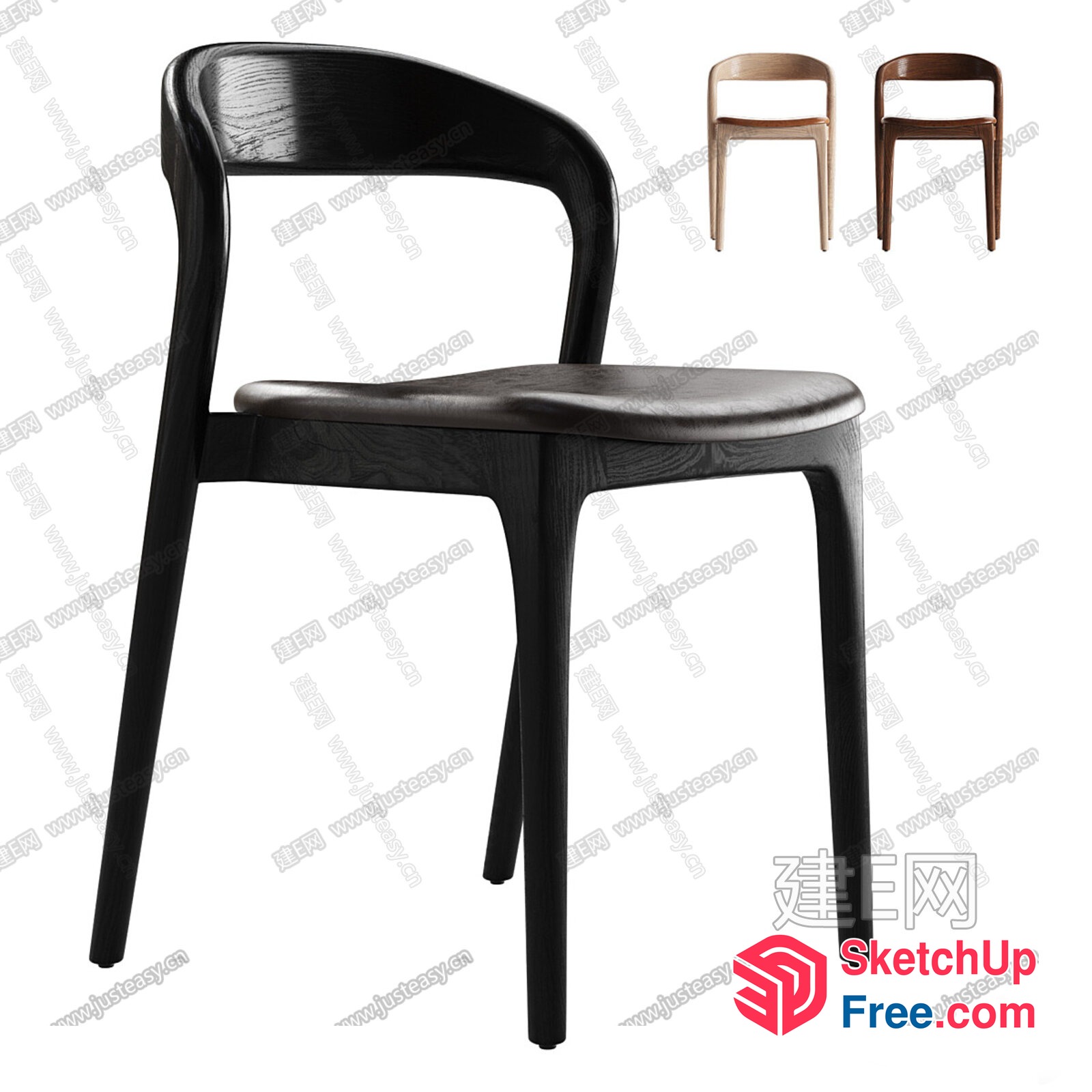 Modern Wooden Chair Design 3D SketchUp File