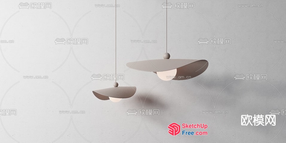 Minimalist Hanging Light Fixtures 3D SketchUp File