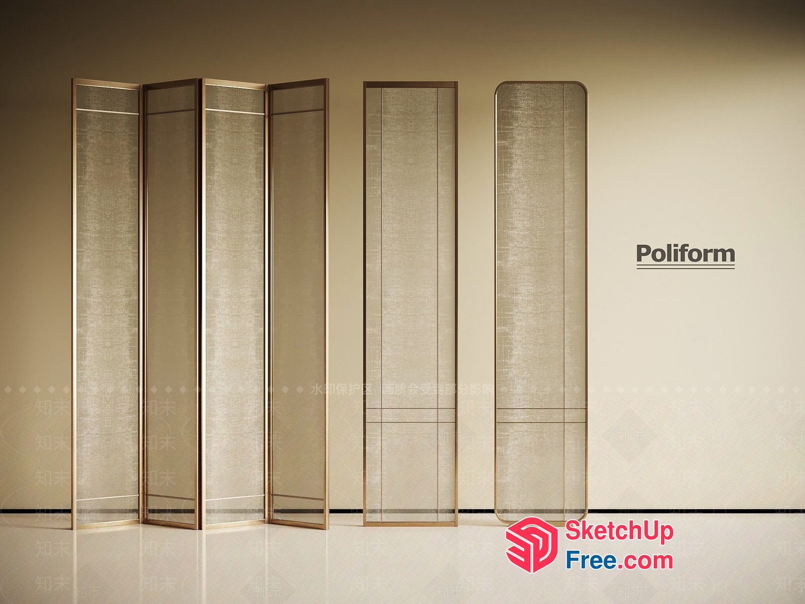 Poliform Partition Screen 3D SketchUp File