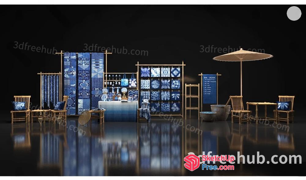 Japanese Style Decorative Interior 3D SketchUp File