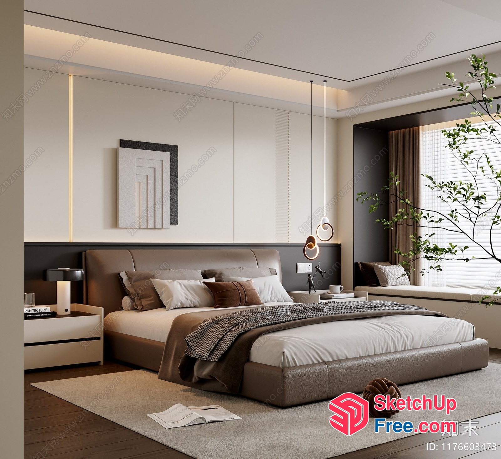 Minimalist Modern Bedroom Interior Design 3D SketchUp File